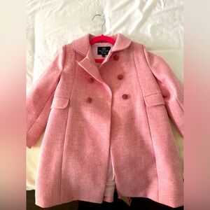 (2) Trotters London girls formal wool coats, candy pink, size 3T & 5T